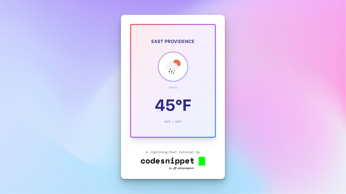 Build a Full-Stack Weather App In Under 60 Minutes